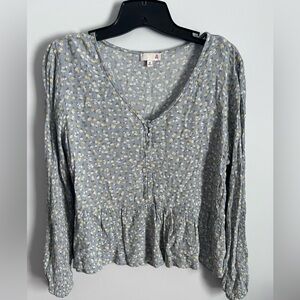 SO Blue Floral Women's Blouse